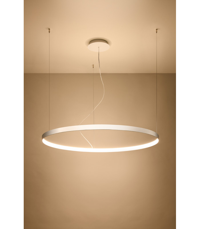 Integrated LED Circular Pendant Light White 110cm 3000K -2
