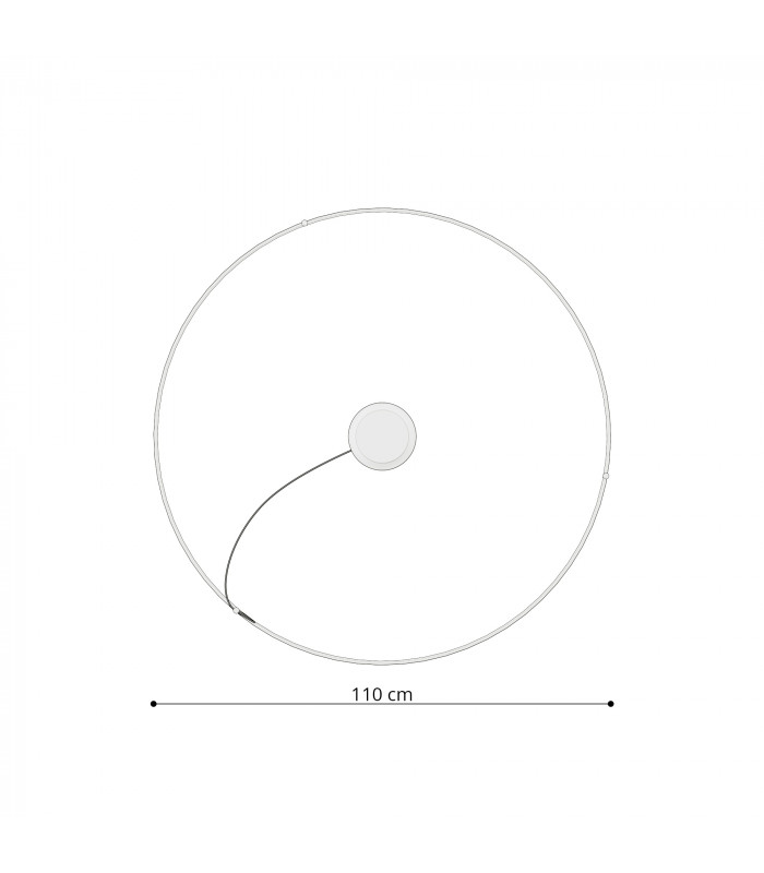 Integrated LED Circular Pendant Light White 110cm 3000K -3