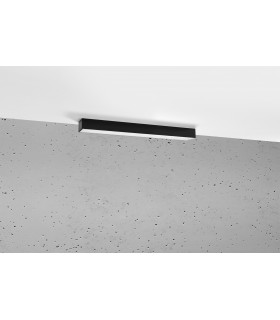 Integrated LED  65cm Linear Flush Light Black 3000K-1