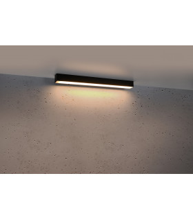 Integrated LED  65cm Linear Flush Light Black 3000K-2