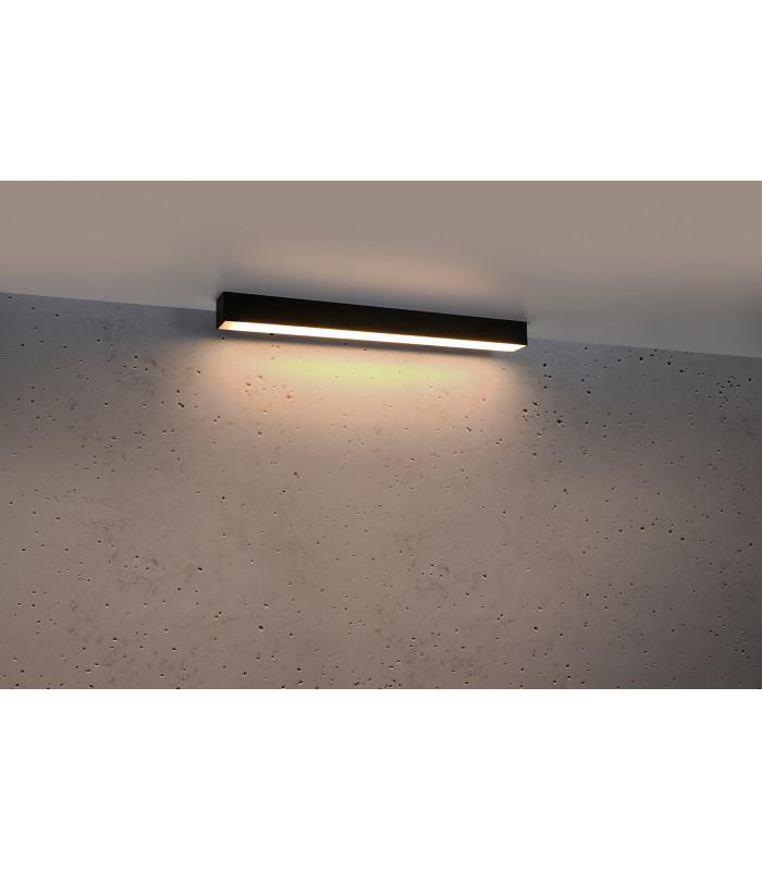 Integrated LED  65cm Linear Flush Light Black 3000K-2