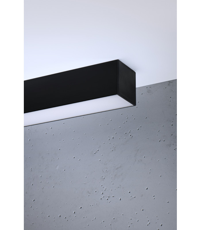 Integrated LED  65cm Linear Flush Light Black 3000K-3