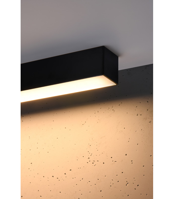 Integrated LED  65cm Linear Flush Light Black 3000K-4