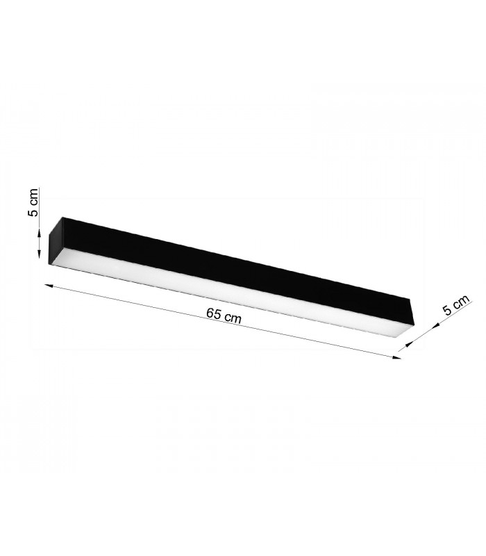 Integrated LED  65cm Linear Flush Light Black 4000K-5
