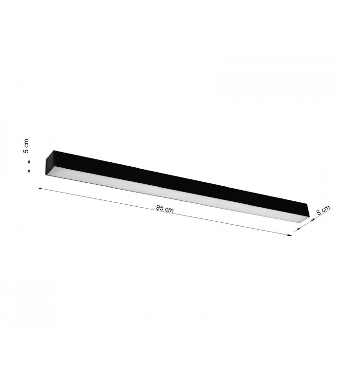 Integrated LED  95cm Linear Flush Light Black 4000K-5