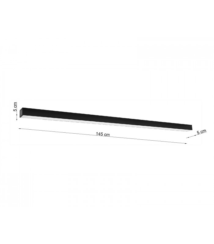 Integrated LED  145cm Linear Flush Light Black 4000K-5