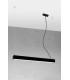 Integrated LED  65cm Linear Straight Bar Pendant Light Black 3000K-1