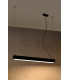 Integrated LED  65cm Linear Straight Bar Pendant Light Black 3000K-2