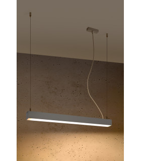 Integrated LED  65cm Linear Straight Bar Pendant Light Grey 3000K-2
