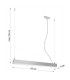 Integrated LED  65cm Linear Straight Bar Pendant Light Grey 3000K