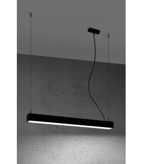 Integrated LED  65cm Linear Straight Bar Pendant Light Black 4000K-2