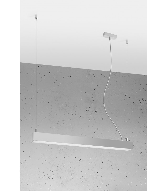 Integrated LED  95cm Linear Straight Bar Pendant Light Grey 4000K-1