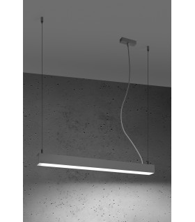 Integrated LED  95cm Linear Straight Bar Pendant Light Grey 4000K-2