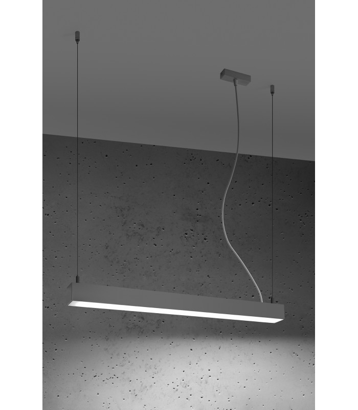 Integrated LED  95cm Linear Straight Bar Pendant Light Grey 4000K-2