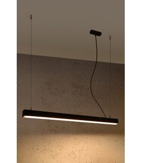 Integrated LED  95cm Linear Straight Bar Pendant Light Black 3000K-2