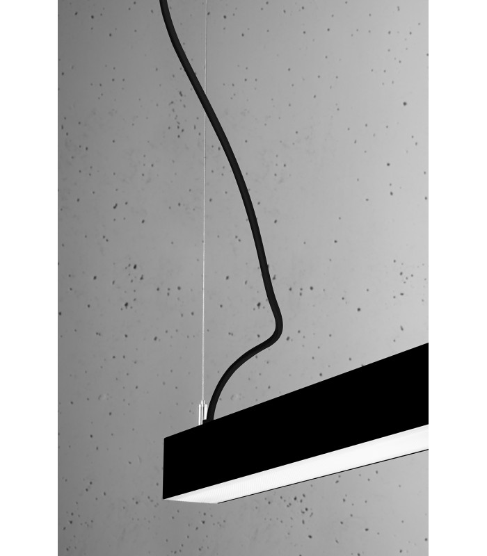 Integrated LED  95cm Linear Straight Bar Pendant Light Black 3000K-7