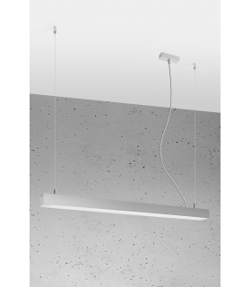 Integrated LED  95cm Linear Straight Bar Pendant Light Grey 3000K-1