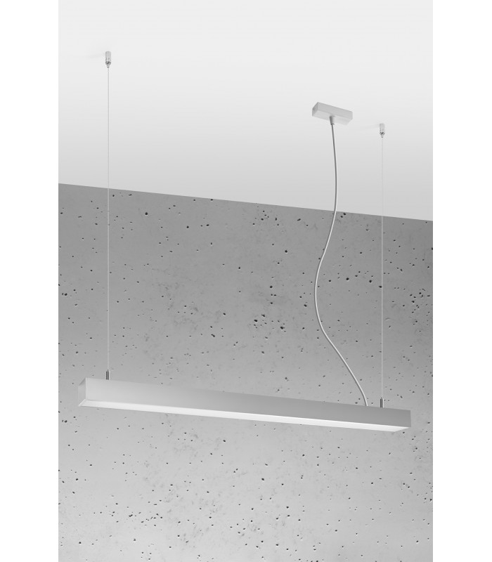 Integrated LED  95cm Linear Straight Bar Pendant Light Grey 3000K-1