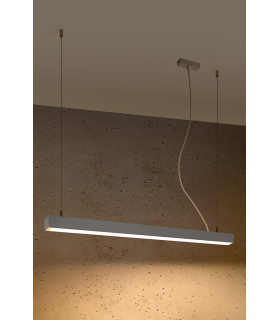 Integrated LED  95cm Linear Straight Bar Pendant Light Grey 3000K-2