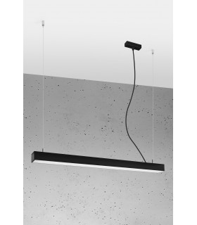 Integrated LED  95cm Linear Straight Bar Pendant Light Black 4000K-1