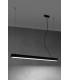Integrated LED  95cm Linear Straight Bar Pendant Light Black 4000K-2