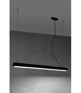Integrated LED  95cm Linear Straight Bar Pendant Light Black 4000K-2