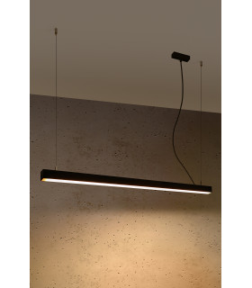 Integrated LED  115cm Linear Straight Bar Pendant Light Black 3000K-2