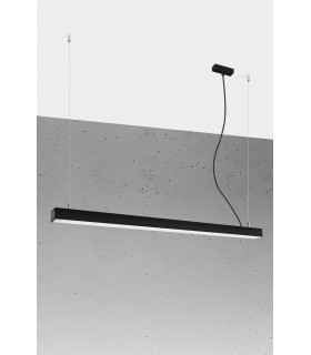 Integrated LED  115cm Linear Straight Bar Pendant Light Black 4000K-1