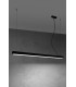 Integrated LED  115cm Linear Straight Bar Pendant Light Black 4000K-2