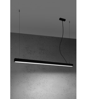 Integrated LED  115cm Linear Straight Bar Pendant Light Black 4000K-2
