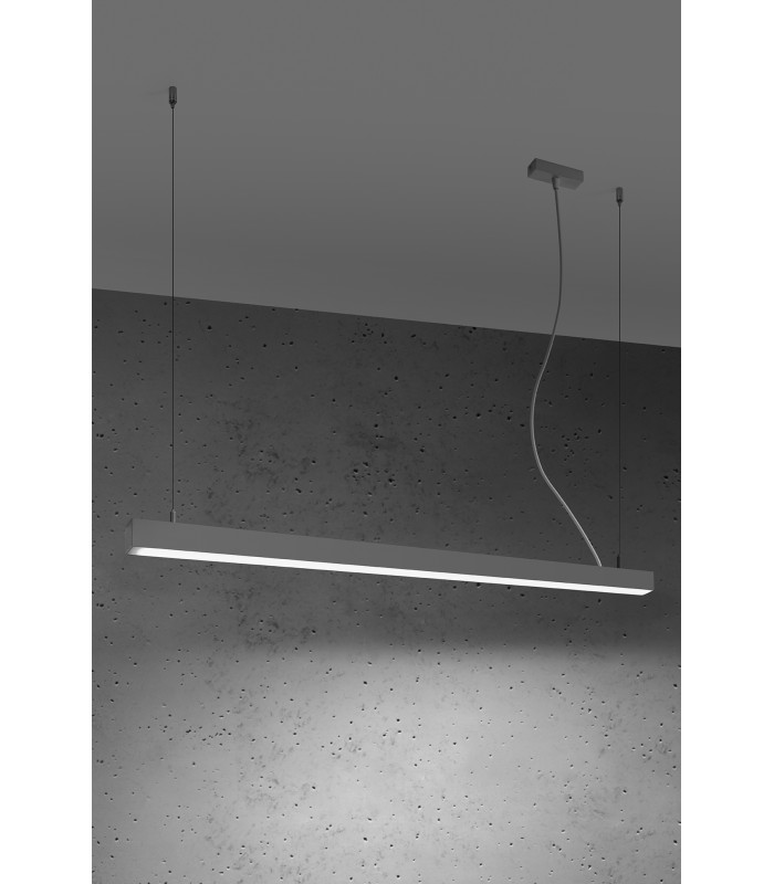 Integrated LED  145cm Linear Straight Bar Pendant Light Grey 4000K-2