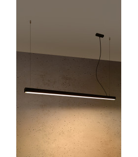Integrated LED  145cm Linear Straight Bar Pendant Light Black 3000K-2