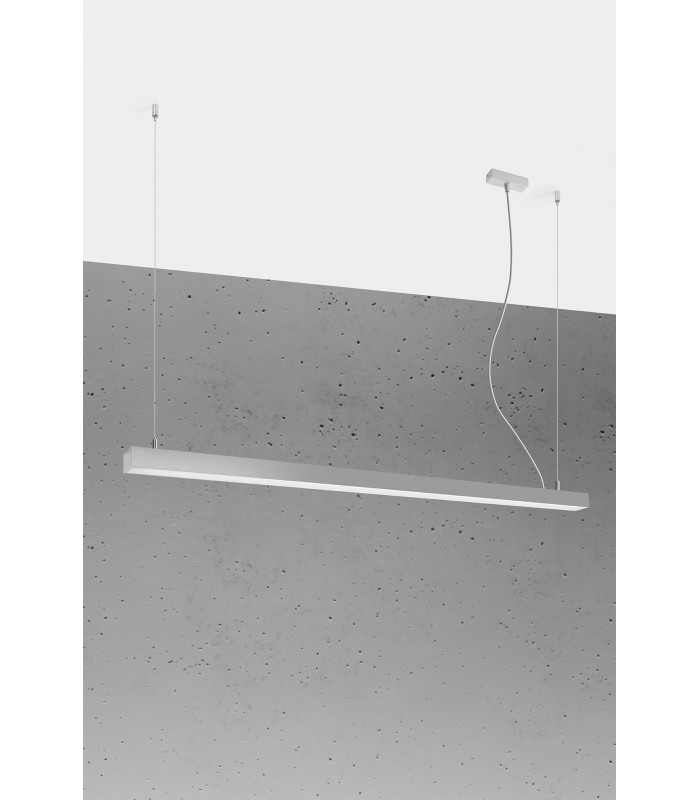 Integrated LED  145cm Linear Straight Bar Pendant Light Grey 3000K-1