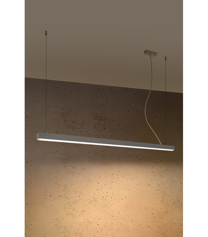 Integrated LED  145cm Linear Straight Bar Pendant Light Grey 3000K-2