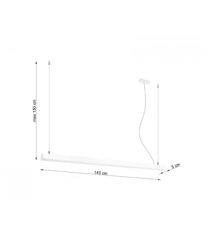 Integrated LED  145cm Linear Straight Bar Pendant Light White 4000K