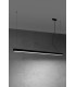 Integrated LED  145cm Linear Straight Bar Pendant Light Black 4000K-2