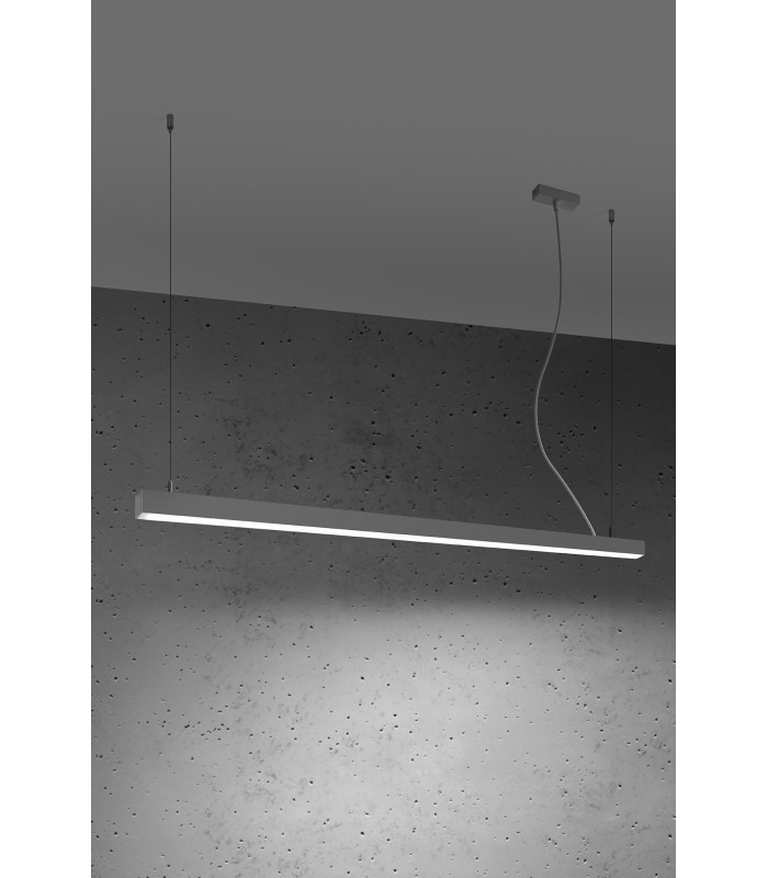 Integrated LED  80cm Straight Bar Pendant Light Grey 4000K-2