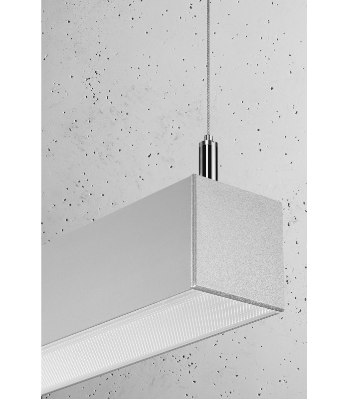 Integrated LED  80cm Straight Bar Pendant Light Grey 4000K-3