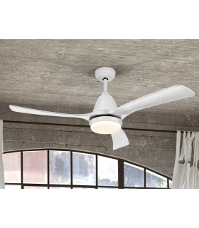 6 Speed Ultra Quiet Ceiling Fan White with LED Light Remote Control Timer & Reversible Functions-1