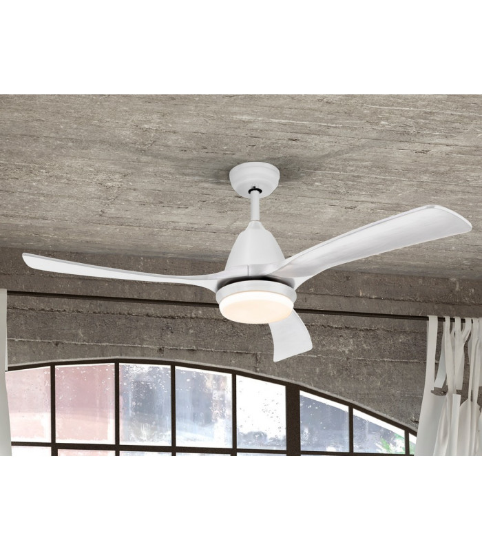 6 Speed Ultra Quiet Ceiling Fan White with LED Light Remote Control Timer & Reversible Functions-1