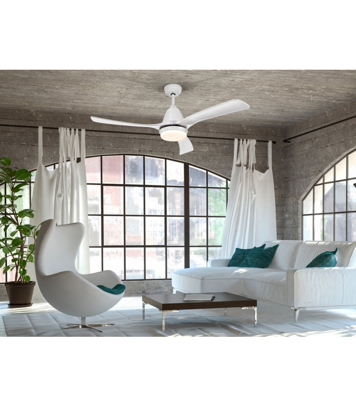 6 Speed Ultra Quiet Ceiling Fan White with LED Light Remote Control Timer & Reversible Functions-2