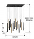 Ultra Slim Dimmable 14 Light Suspension Hanging Light Gold & Matt Black Maximum Height 3 meters with Remote Control-4