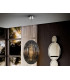 Pendant Light with Large Grey Shade in Shimmered Smoke Grey Tonality-1