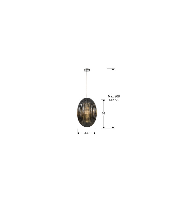Pendant Light with Large Grey Shade in Shimmered Smoke Grey Tonality-4