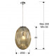Pendant Light with Large Grey Shade in Cognac Tonality-4