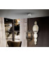 Pendant Light with Small Grey Shade in Shimmered Smoke Grey Tonality-1