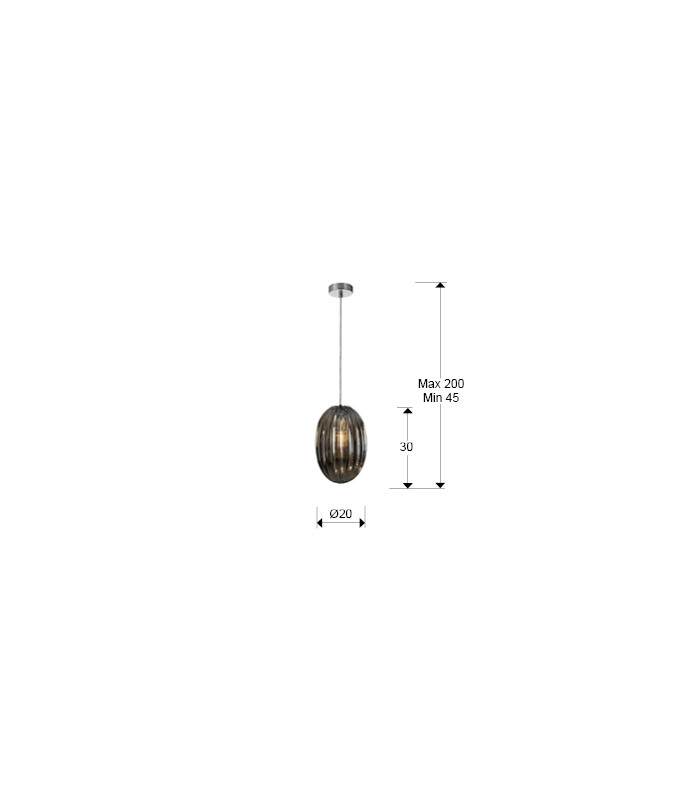 Pendant Light with Small Grey Shade in Shimmered Smoke Grey Tonality-4