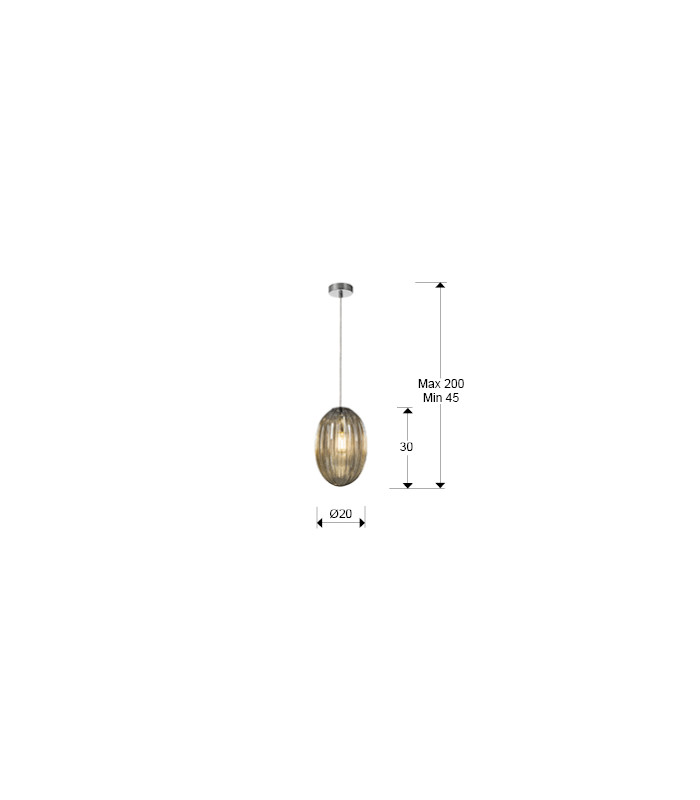 Pendant Light with Small Grey Shade in Cognac Tonality-4