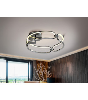 Modern Stylish Dimmable LED Designer Flush Light Chrome with Remote Control-1