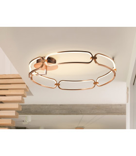 Large Modern Stylish Dimmable LED Designer Flush Light Rose Gold with Remote Control-1